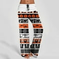 thumbnail image 2 of Pantalons Décontractés pour Femmes, Pantalons Classiques à Imprimé Décontracté avec Cordon de Serrage, Patchwork Confortable, Jambes Larges, Grande Taille, Orange m, 2 of 4