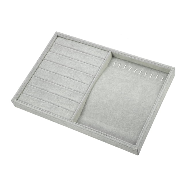 2en1 Joyería Bandeja, para Anillos Pendientes Collar Colgantes, Gris