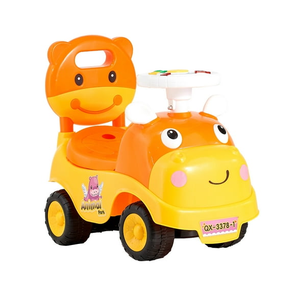 KFFKFF Ride-On Push Car for Toddlers, Suitable for Ages 19-36 Months, Kids' Ride-On Toy with Horn and Music, 48.5 lbs Weight Capacity, Under-Seat Storage, Foot-to-Floor Walker for Boys and Girls