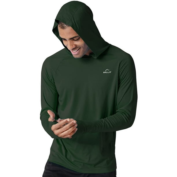 Willit Men's UPF 50+ Sun Protection Hoodie Shirt Long Sleeve SPF Fishing  Outdoor UV Shirt Hiking Lightweight, Style 
