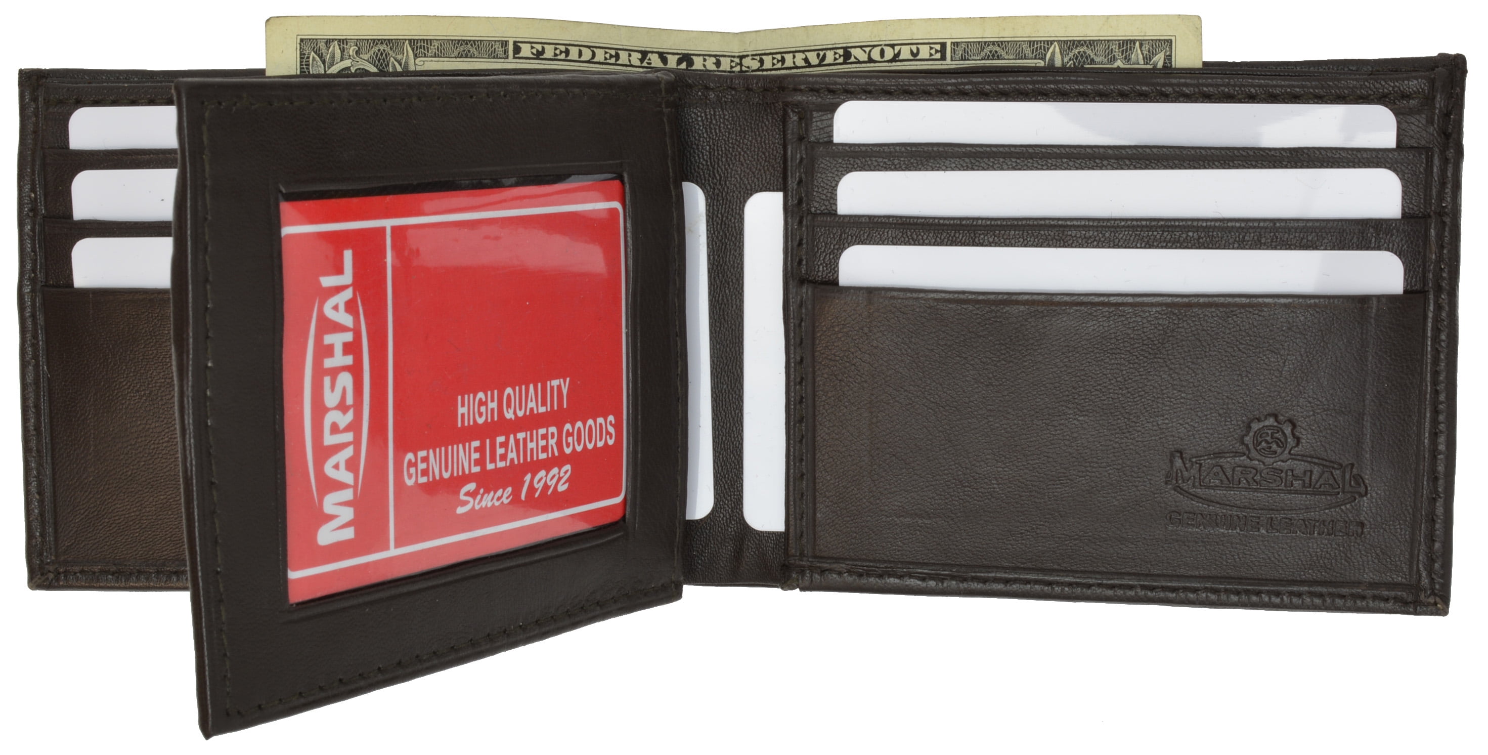 New Bifold Wallet Men's Genuine Leather Black Credit/ID Card Holder Purse Gift 