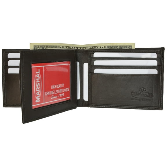 Bifold Wallet Men's Genuine Leather Black Credit/ID Card Holder Purse Gift