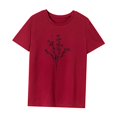 thumbnail image 3 of Camiseta básica de verano cómoda y suave para mujer, para viajes con mochila Rojo, 3 of 7