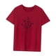 thumbnail image 3 of Camiseta de verano para mujer, ropa de calle, cuello redondo, para el trabajo, caminar, ir de compras Rojo, 3 of 7