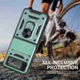 thumbnail image 3 of Dteck Case for Samsung Galaxy Z Flip 3 (2021), Galaxy Z Flip 3 5G Case with Slide Cover Protection & Ring Holder Stand/Kickstand Case, Green, 3 of 8