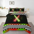 thumbnail image 2 of Erosebridal Neon Lightsaber Bedding Twin Comforter Set, Honeycomb Geometry Down Comforter, Sports Decor, Reversible 2-Piece, 2 of 8