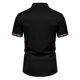 thumbnail image 4 of Mens Manga Corta Botón Abajo Camisas Empalmadas Girar Abajo Cuello, Ligero Negocio Casual Hombres Camisas de Verano, 4 of 9
