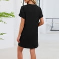 thumbnail image 3 of Gfyviroh V-Neck Nightdress for Women Button Solid Short Sleeve Mini Nightgowns Loose Fit T-Shirt Sleepwear Nightgown, 3 of 4
