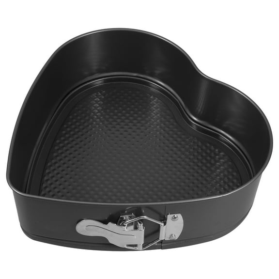 WEUVEB Nonstick Carbon Steel Heart Shape Cake Pan with Lock for Even Baking and Easy Release
