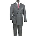 thumbnail image 3 of VINCI Men's Charcoal Gray Glen Plaid Double-Breasted Classic-Fit Suit - NEW - 52L (Big & Tall), 3 of 3