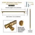 thumbnail image 3 of Goo-Ki 12.6"(320mm) Hole Center Knurled Antique Brass Kitchen Cabinet Handles, Closet Classic Zinc Alloy Cabinet Pulls Dresser Handles for Bedroom, 6 Pack, 3 of 10