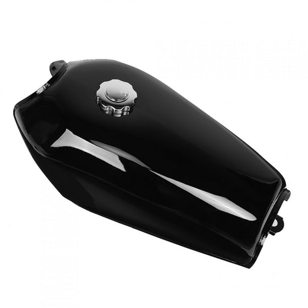 Tanque de combustible con interruptor de tapa, tanque de gasolina negro brillante universal para motocicleta Características de vanguardia del tanque de combustible para motocicleta