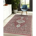 thumbnail image 4 of Vintage Decorative Rug, Nostalgic Oriental Look Floral Baroque Details and Ornaments Bohemian, Quality Carpet for Bedroom Dorm and Living Room, 6 Sizes, Pale Ruby and Sea Green, by Ambesonne, 4 of 4