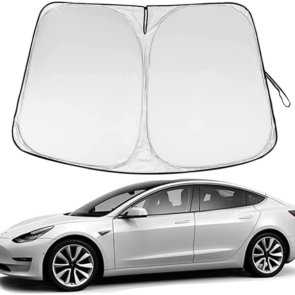ASTRAEA Car Windshield Sunshade for Tesla Model Y/3, 240T Folding Front Window Sun Shade Cover UV Protection for Tesla Model 3/Y 2016 to 2025