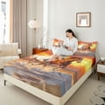 thumbnail image 4 of Feelyou White Brown Horse Full Size Sheets, Summer Ocean Beach Bed Sheets, Rustic Western Animal Sheet Sets, Super Cozy Room Decor, 4pcs, 4 of 7