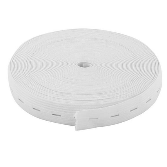LKWLPD White Elastic Band with Holes 0.8in Wide 32.8ft Buttonhole Stretch Strips Flat Sewing Band Spool for Adjusting Pants Shorts Jeans Maternity/Children's Wear, Binding Clothes Sheets