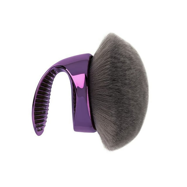 Brocha de maquillaje con forma de hongo con mango, multiusos, para autobronceador, polvos sueltos sintéticos, rubor, rostro y cuerpo.
