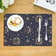 thumbnail image 3 of DouZhe Polyester Placemats Set of 4, Cartoon Suns Stars Moons Pattern Heat Resistant Place Mats for Dining Table, 12" x 18", 3 of 7