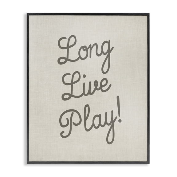 Stupell Industries Shabby Chic Long Live Play Phrase Black Framed Giclee Art, 11 x 14, by Lil' Rue