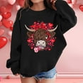 thumbnail image 2 of XIAOCHA WoMen's Valentine's Day Adorable Cow sweatshirt Oversized Long-Sleeve Crewneck Pullover top Cozy Casual sweatshirts, 2 of 4