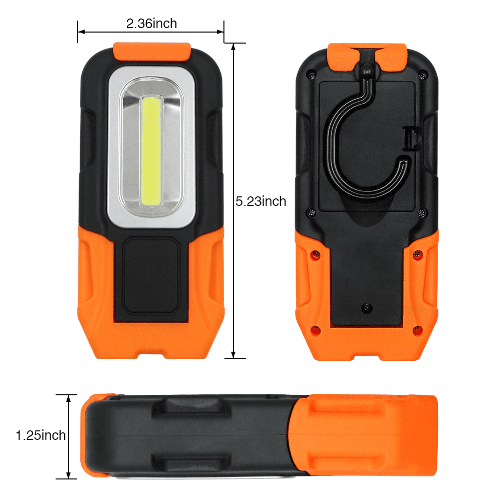4 Pack Portable LED Work Light with Magnetic Flashlight, Battery Operated, COB Pocket Work Lights, 5000K Daylight
