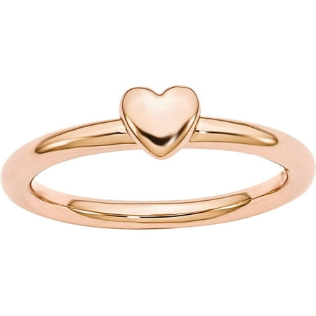 Stackable Expressions Sterling Silver Pink-Plated Puffed Heart Ring