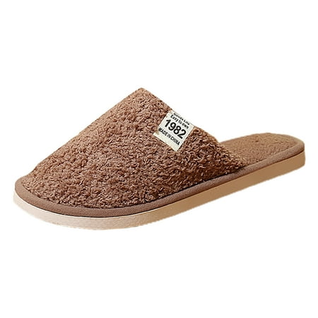 

Qxutpo Men s Slippers Winter Indoor Anti Slip Sole Thermal Fabric Art Slippers for Men Size 41
