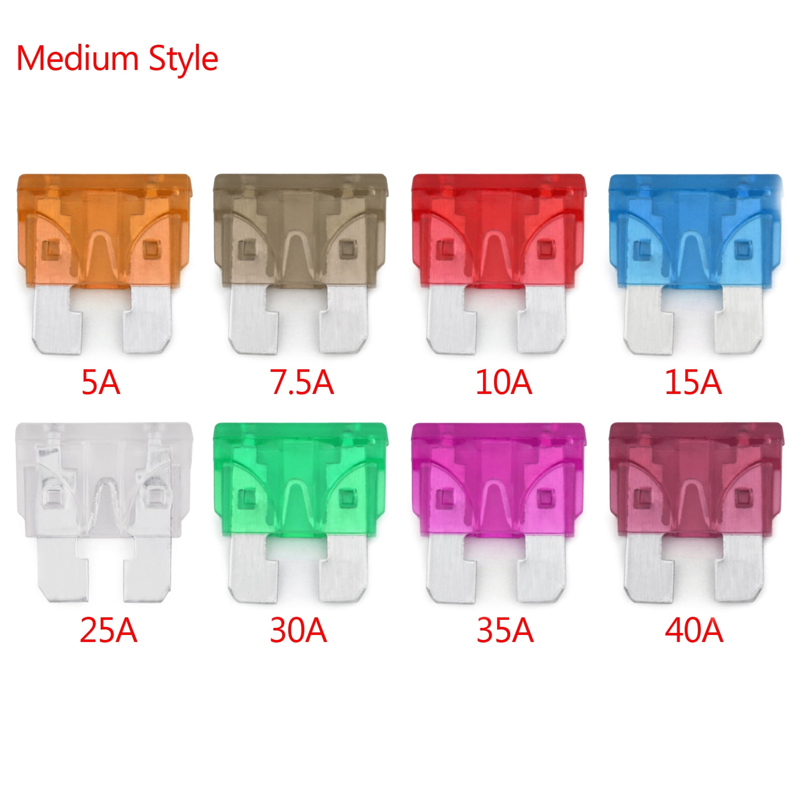 65 Pieces 1-40 AMP Mini Fuses 1A 2A 3A 4A 5A 7.5A 10A 15A 20A 25A 30A 35A 40A 