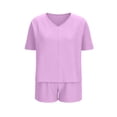 thumbnail image 5 of CLOISE 2 Piece Sets for Women Casual Short Sleeve Plus Size Matching Sets Oversized Outfits T Shirts Shorts Vacation Clothes, 5 of 8