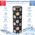 thumbnail image 5 of Pioneer Flower Floral Print Pattern 20oz Skinny Tumbler with Straw & Lid, Double Wall Vacuum Insulated Cup, Leak-Proof, Cup Holder Friendly, Hot 6H Cold 12H, 5 of 6
