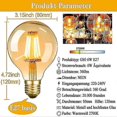 thumbnail image 3 of Newway Set Of 6 Vintage Edison Bulbs E27 Led Globe Bulb G80 6w Warm White 2700k, 3 of 4