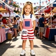 thumbnail image 4 of SONXAHE Big Girls USA Flag Print Bib Overalls Casual 4th of July Romper Jumpsuit for Holiday Wear,Blue,4-13T, 4 of 4