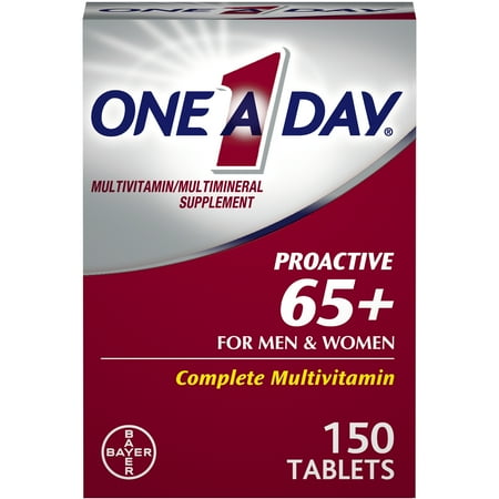 One A Day Proactive 65+, Men & Women's Multivitamin Supplement including Vitamins A, C, B6, B12, Calcium and Vitamin D, 150 ct.
