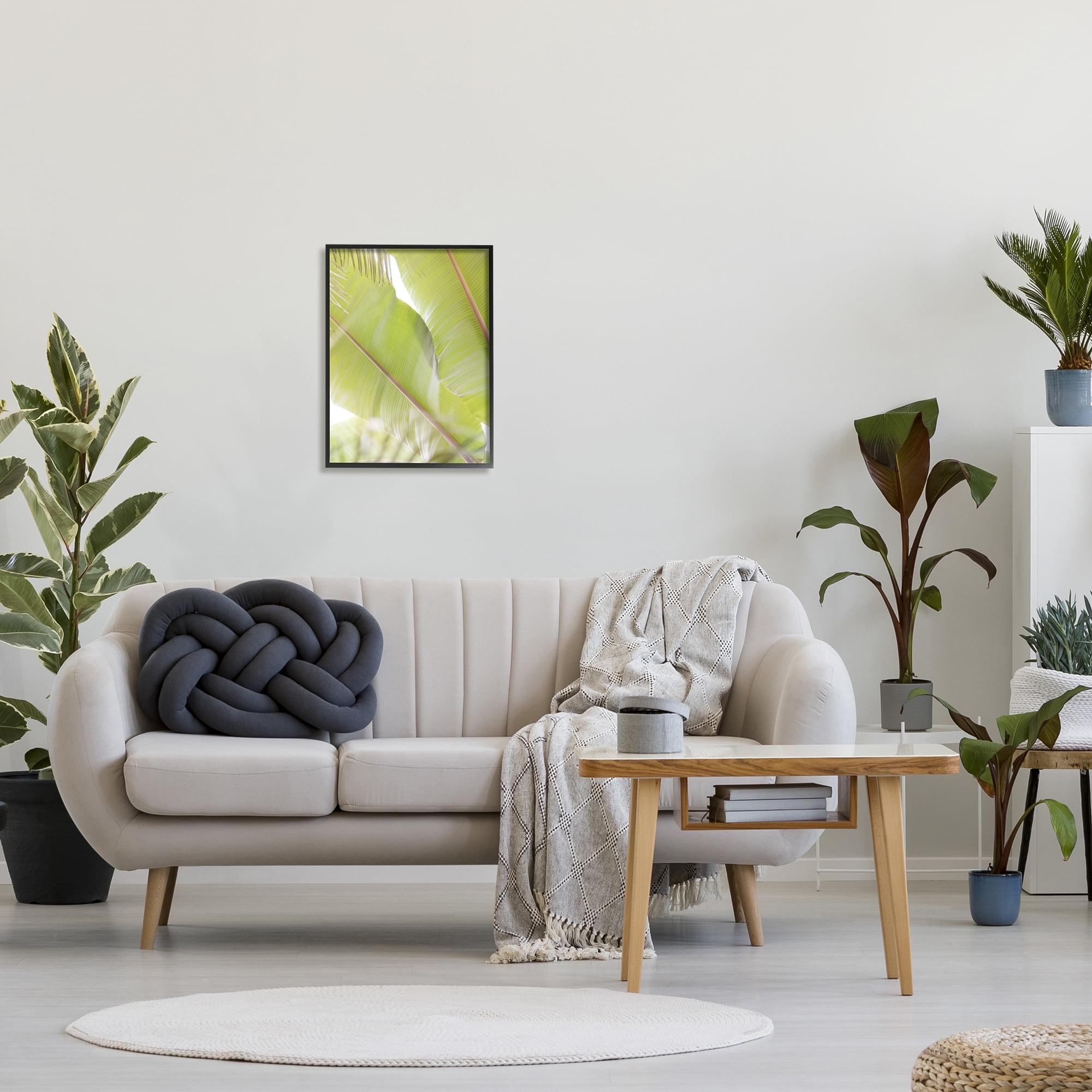 Stupell Tropical Palm Modern View Botanical & Floral Photography Black Framed Art Print Wall Art