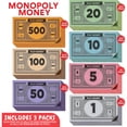 thumbnail image 2 of Set de dinero de juguete Oreven, reemplazo para Monopoly, 60 billetes, 2 of 8