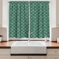 thumbnail image 2 of Ambesonne Tropical Kitchen Curtains, Forest Palm Leaves Pattern, 55"x45", Seafoam Green, 2 of 3