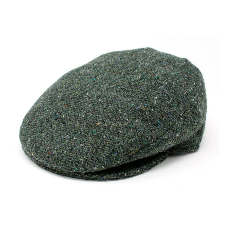 Hanna Hats Vintage Irish Flat Tweed Cap-Green Herringbone, Men's, Size: One Size