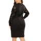 thumbnail image 4 of Vestido de talla grande para mujer, Sexy, con cuello en V, ahuecado, manga larga sólida, jersey adelgazante, vestido de glúteos Fridja  nbo3952, 4 of 9
