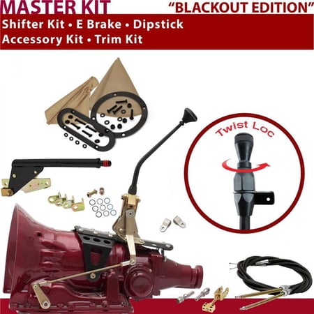 American Shifter TH350 Shifter Kit 10 in. E Brake Cable Clevis Trim Kit Dipstick for D817C