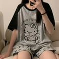 thumbnail image 1 of Pyjamas Printemps et Automne 2024 pour Femmes Col Rond Ample Mignon Hello Kitty service à Domicile Pantalon à Manches Longues Deux Pièces en Gros, 1 of 7