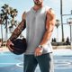 thumbnail image 4 of Camiseta sin mangas de cuello redondo para hombre, color liso, elástica, informal, para fitness, deportiva, permeable, camisetas sin mangas de cuello redondo para hombre, 4 of 4