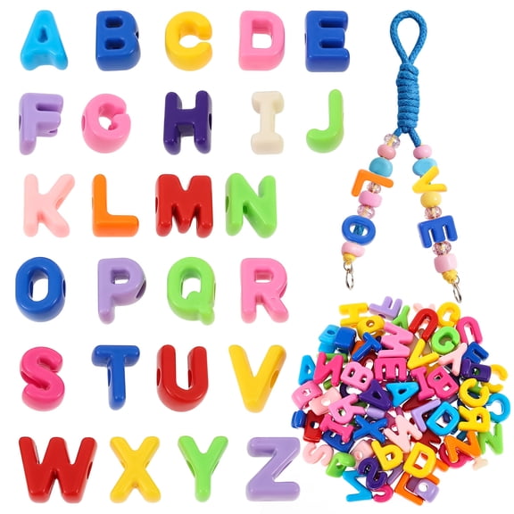 78Pcs Large Alphabet Letter Bead Set Plastic Big Chunky Letter Bead A-Z Random Color for DIY Craft Bracelet Necklace Bag Charm Keychain