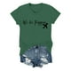 thumbnail image 1 of Camiseta informal de cuello en V con letras para mujer: poliéster y spandex, estilo veraniego, tallas S-XXL con medidas de busto/longitud., 1 of 2