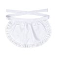 thumbnail image 4 of Womens Dresses Summer Solid Color Mini Apron Skirt Lace Trim Dual Pocket Tie Waist Stylish Daily Decor Bottom, 4 of 4