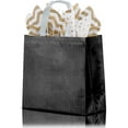 thumbnail image 5 of 6 Pack Large Grocery Bags, 12.5x4.7x11 Inches Reusable Gift Bags with Gold Tissue Paper, Water-proof Shopping Bags, Foldable Bags for Christmas and Easter Day (32x12x28cm), 5 of 7