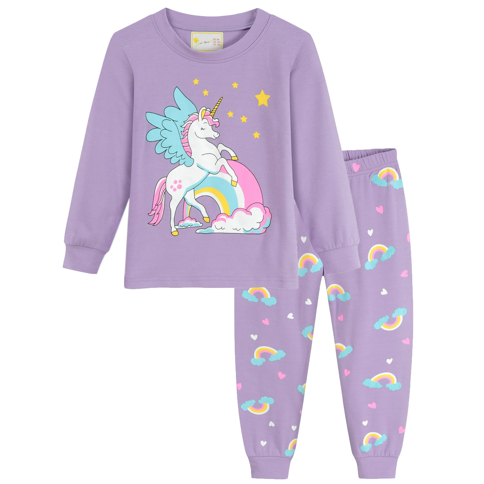 Little Hand Toddler Girls Unicorn Pajamas Long Sleeve Tops Pants Pajama Set 2t Other