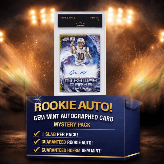 Autographed NFL Gem Mint Rookie Card Mystery Pack – HOFSM 10 Graded