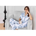 thumbnail image 5 of Ekouaer Women Pajamas Set Short Sleeve Button Down Sleepwear Soft Pjs Loungewear Pants Set Navy Tropics Small, 5 of 6