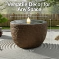 thumbnail image 6 of Sunnydaze Oval Bowl Brown Outdoor Bubble Fountain, LED Light, 6 of 13