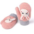 thumbnail image 2 of pares de mitones para niños con cordón, guantes de nieve de dedos completos de punto elástico y cálido para invierno, guantes de esquí mágicos para niños con forro polar, 2 of 4